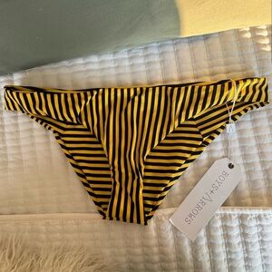 Boys + Arrows Yellow and Black Striped Bikini Bottom - CHARLIE